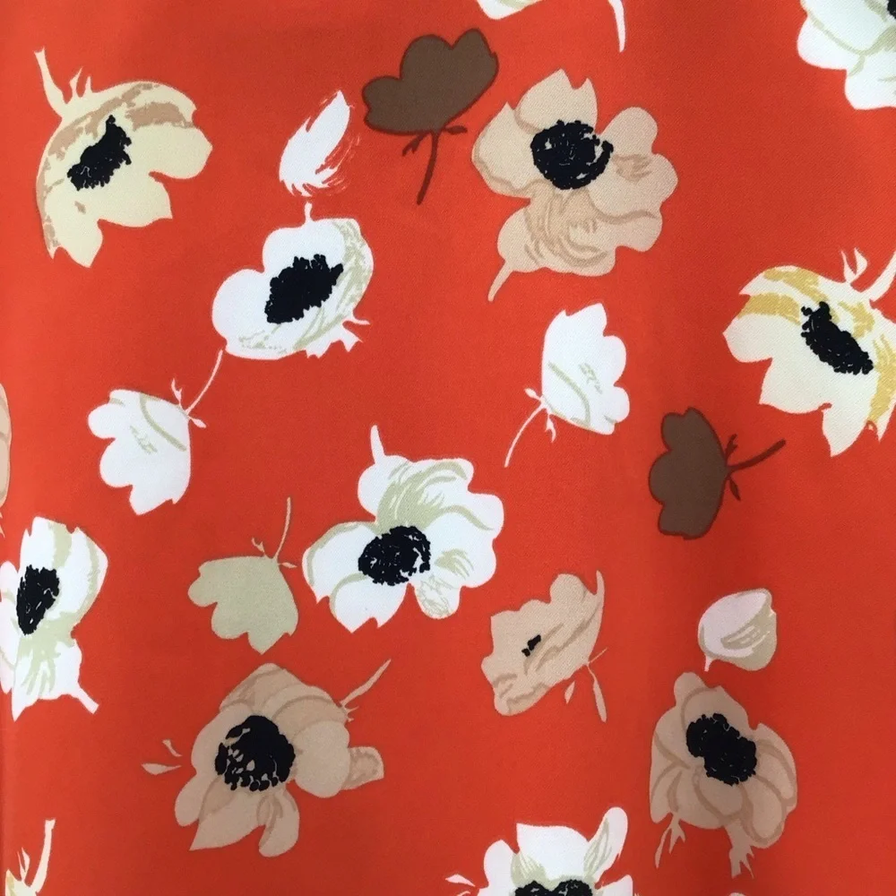 Carmen Marc Valvo Orange Floral Blouse - Picture 6 of 9